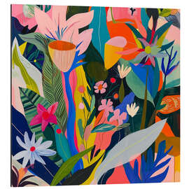 Magnettafel Farbenfrohe Blumenabstraktion