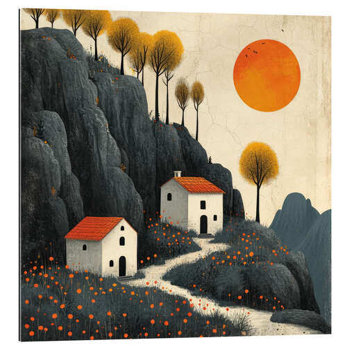 Quadro em plexi-alumínio Two tiny houses