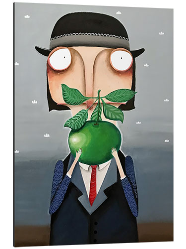 Stampa su alluminio The Apple Allergy, Based on René Magritte