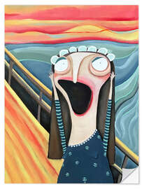 Selvklebende plakat A Scream, Based on Edvard Munch