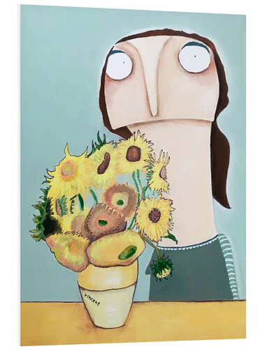 Print på skumplade 12 rotten sunflowers, after Vincent van Gogh