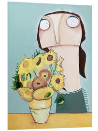 Print på skumplade 12 rotten sunflowers, after Vincent van Gogh - Lacaluna
