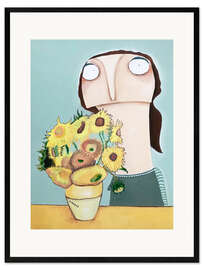 Kunsttryk i ramme 12 rotten sunflowers, after Vincent van Gogh