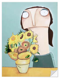 Adesivo murale 12 rotten sunflowers, after Vincent van Gogh - Lacaluna