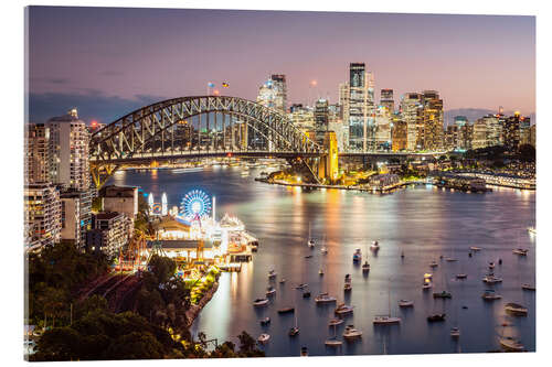 Acrylglasbild Nacht im Hafen von Sydney