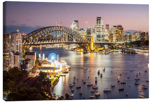 Leinwandbild Nacht im Hafen von Sydney