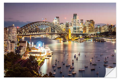 Vinilo para la pared Night at Sydney Harbour