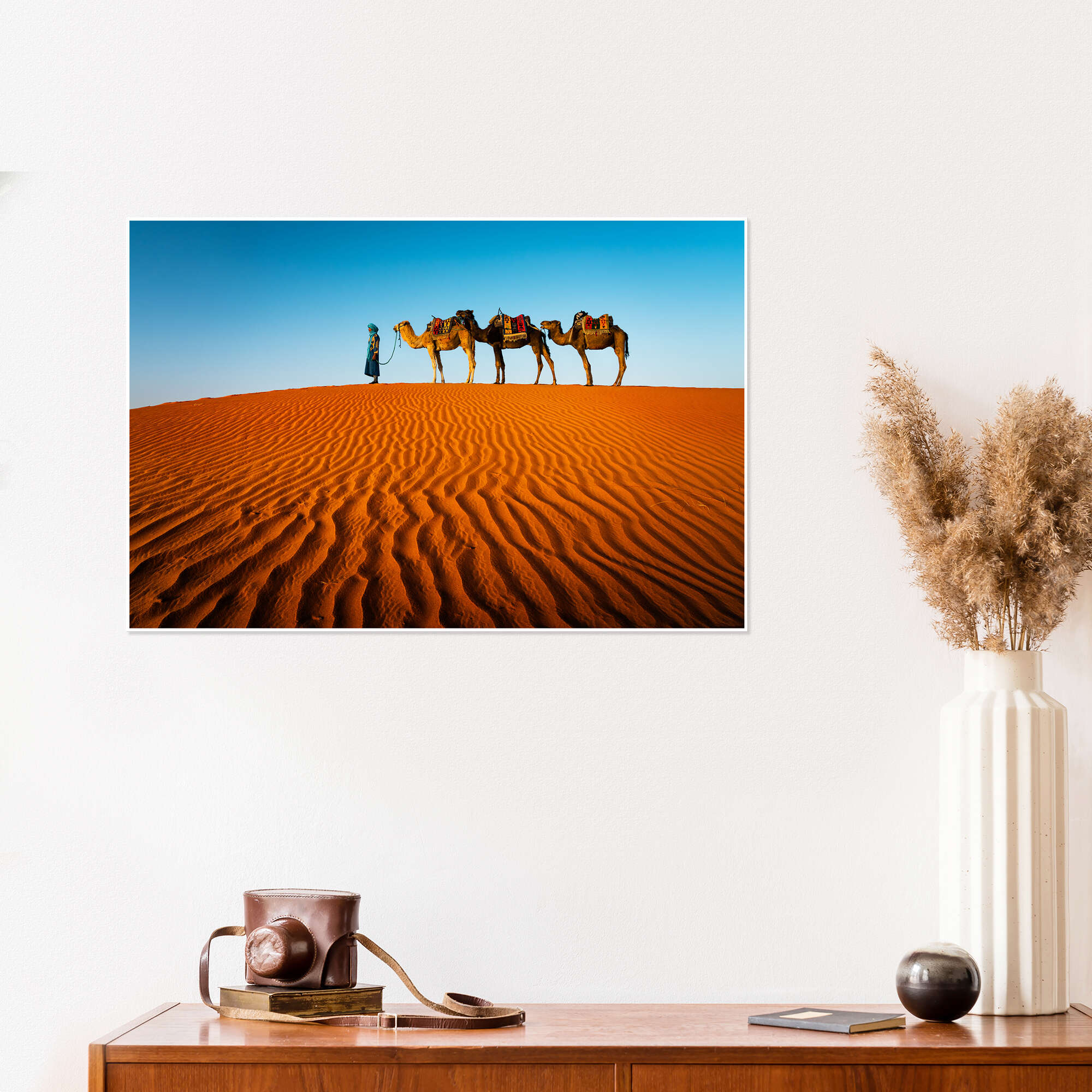 【新品未開封】OLD MOUNTAIN ZUTABUKURO (CAMEL) Man and Camels in the Sahara Desert print by Matteo Colombo