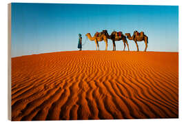 Puutaulu Man and Camels in the Sahara Desert