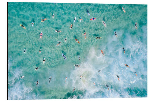 Aluminium print Surfers paddling out, Australia