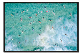 Gerahmter Kunstdruck Surfer Paddeln, Australien