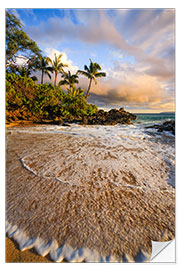 Selvklebende plakat Beach sunset, Maui Island, Hawaii