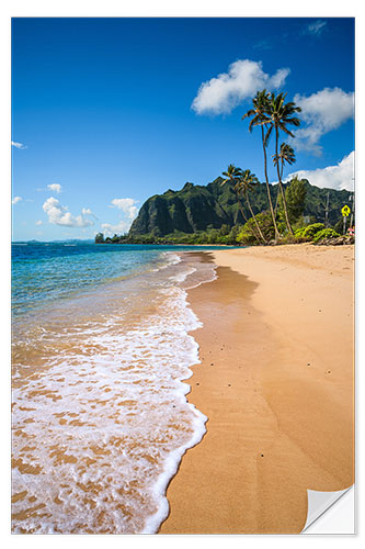 Sticker mural Tropical Beach, Oahu Island, Hawaii