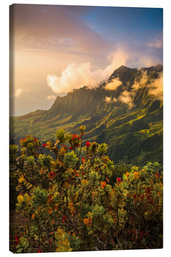 Tableau sur toile Sunset in Kauai Island, Hawaii