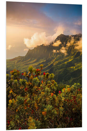 Foam board print Sunset in Kauai Island, Hawaii