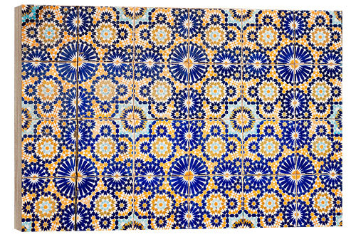 Quadro de madeira Moroccan Tiles