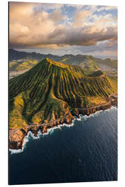 Aluminiumsbilde Coastal Crater, Hawaii