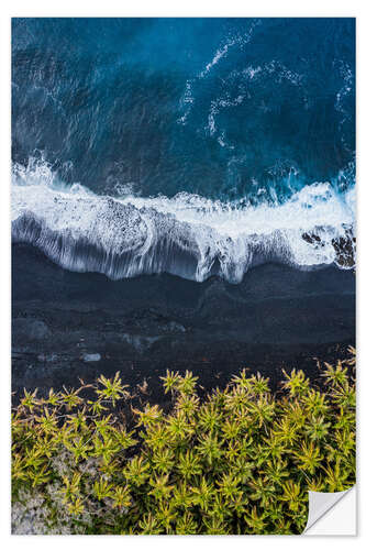 Autocolante decorativo Black Sand Beach, Hawaii