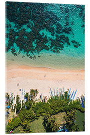 Acrylglas print Beach from above, Hawaii