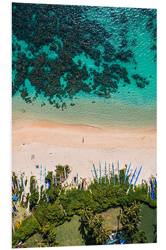 Tableau en PVC Beach from above, Hawaii