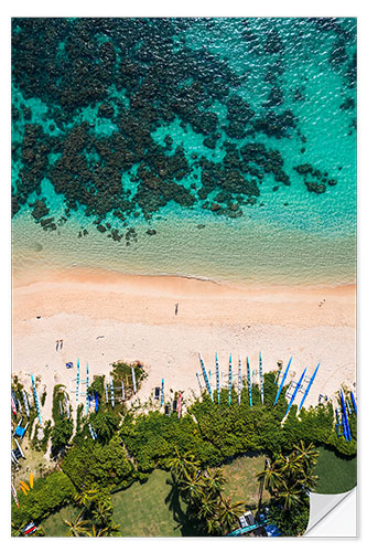 Wandsticker Strand von Oben, Hawaii