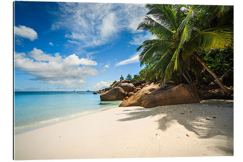 Tableau en plexi-alu Tropical Beach, Anse Lazio, Seychelles