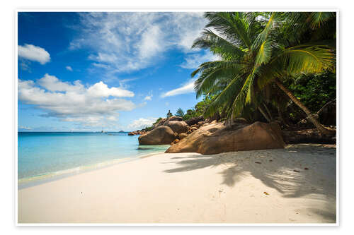 Poster Tropischer Strand, Anse Lazio, Seychellen