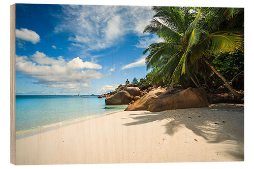 Wood print Tropical Beach, Anse Lazio, Seychelles