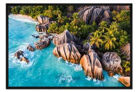 Gerahmter Kunstdruck Anse Source d'Argent Beach, Seychelles