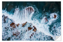 Wall sticker Ocean Waves Crashing on the Coast