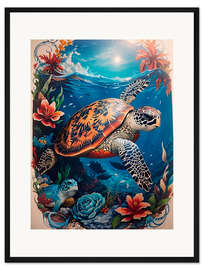 Gerahmter Kunstdruck Meeresschildkröte