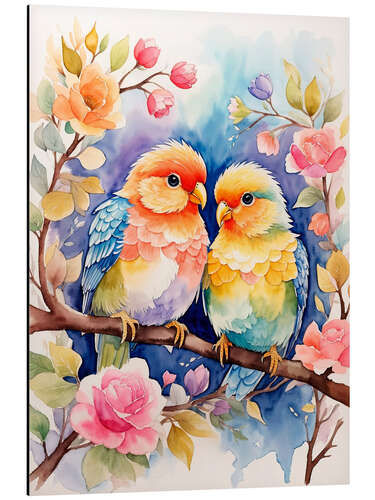 Aluminium print Birds in Love