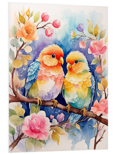 Foam board print Birds in Love