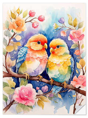 Sticker mural Birds in Love