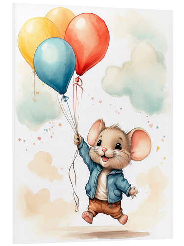 PVC print Mouse with Balloons