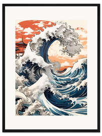 Gerahmter Kunstdruck Die große Welle