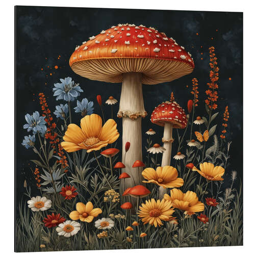 Tableau en aluminium Forest Mushroom