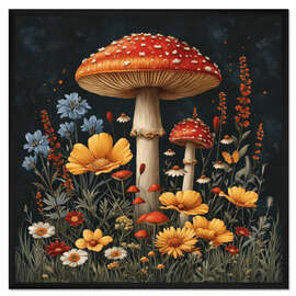 Gerahmter Kunstdruck Waldpilz