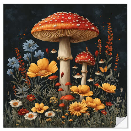 Autocolante decorativo Forest Mushroom