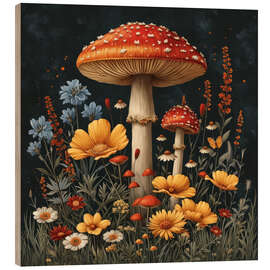 Wood print Forest Mushroom