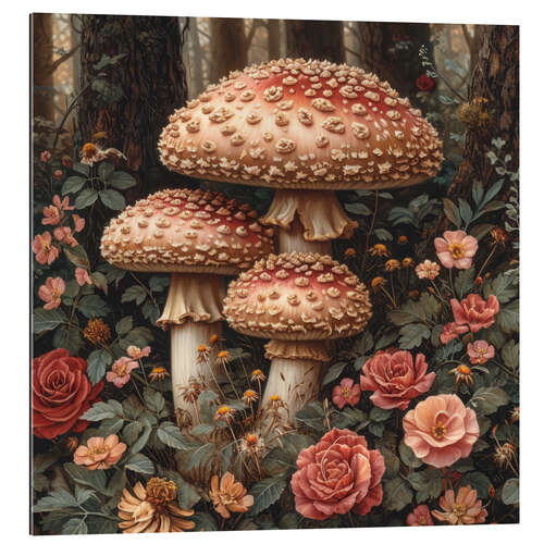 Galleriprint Rose Bushes with Mushrooms