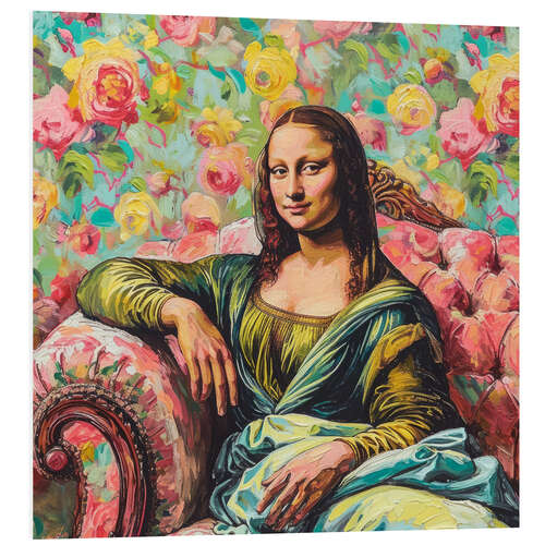 Foam board print Mona Lisa On The Sofa