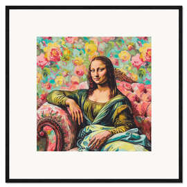 Ingelijste kunstdruk Mona Lisa On The Sofa