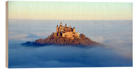 Wood print Hohenzollern Castle in a Sea of Fog - GUGIGEI