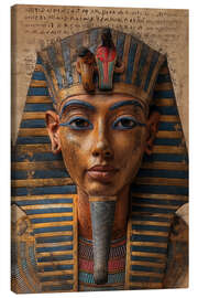 Canvas print  Pharaoh on papyrus with hieroglyphs - Michael artefacti