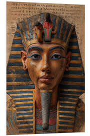 Tableau en PVC Pharaoh on papyrus with hieroglyphs