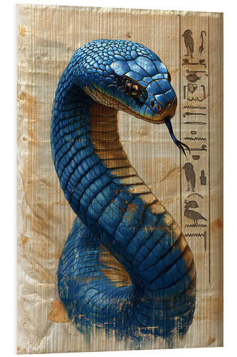 PVC print Glyph Dance of the Azure Serpent - Cobra on Papyrus