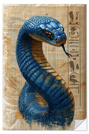 Wall sticker Glyph Dance of the Azure Serpent - Cobra on Papyrus