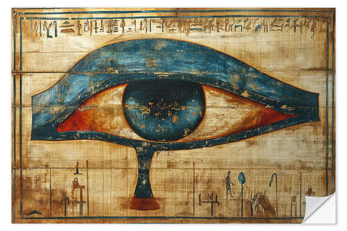 Muursticker Eye of Horus on papyrus