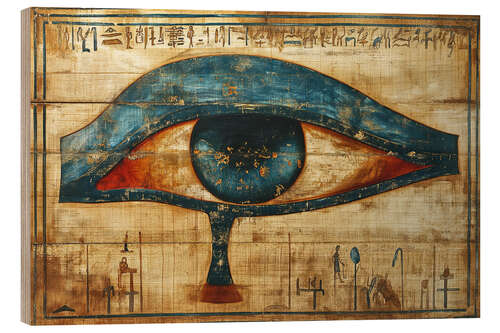 Holzbild Horus-Auge auf Papyrus